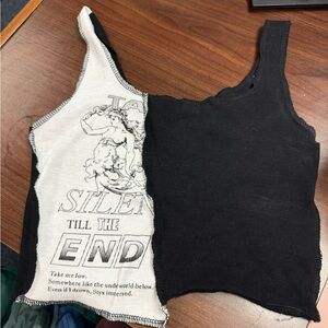 Black / white asymmetrical tank